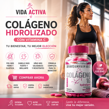 Colágeno Hidrolizado 120 Capsulas + Vitamina C